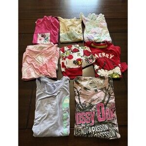 Lot of Girls Clothes Clothing Size 10/12 Grinch Yoda Sleep Wear Champion Camo